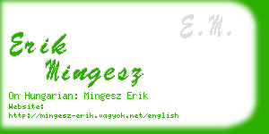 erik mingesz business card